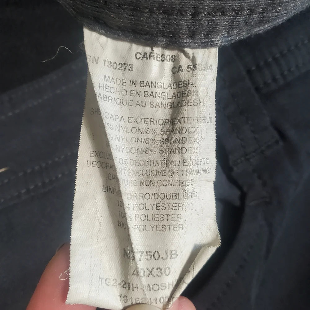 Wrangler ATG Fleece Lined Cargo Pants Mens 40x30 Black Relaxed Fit